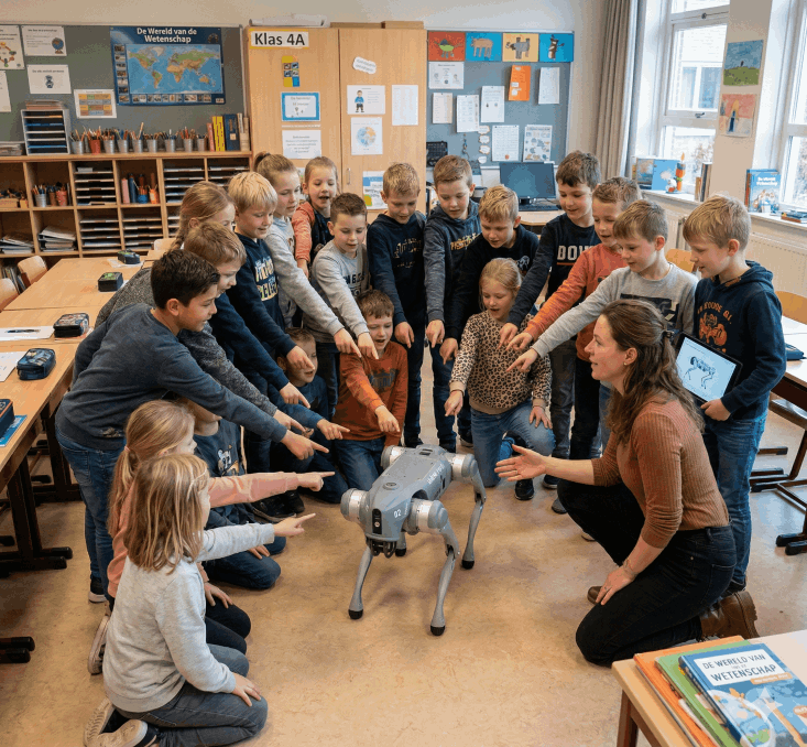 robot op school